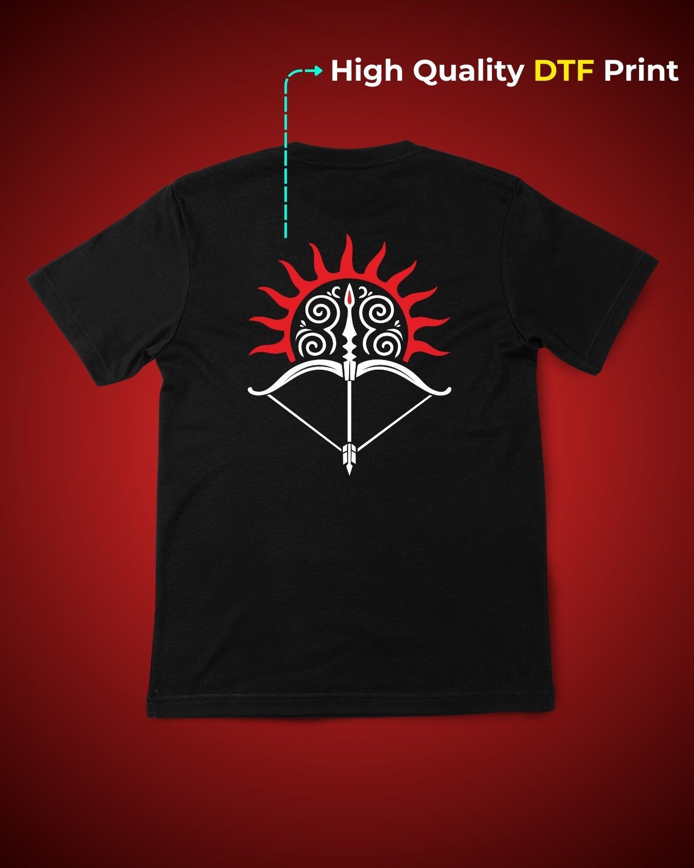 Battle of Kurukshetra | T-Shirt Bold Spiritual Graphic Tee ( Black )