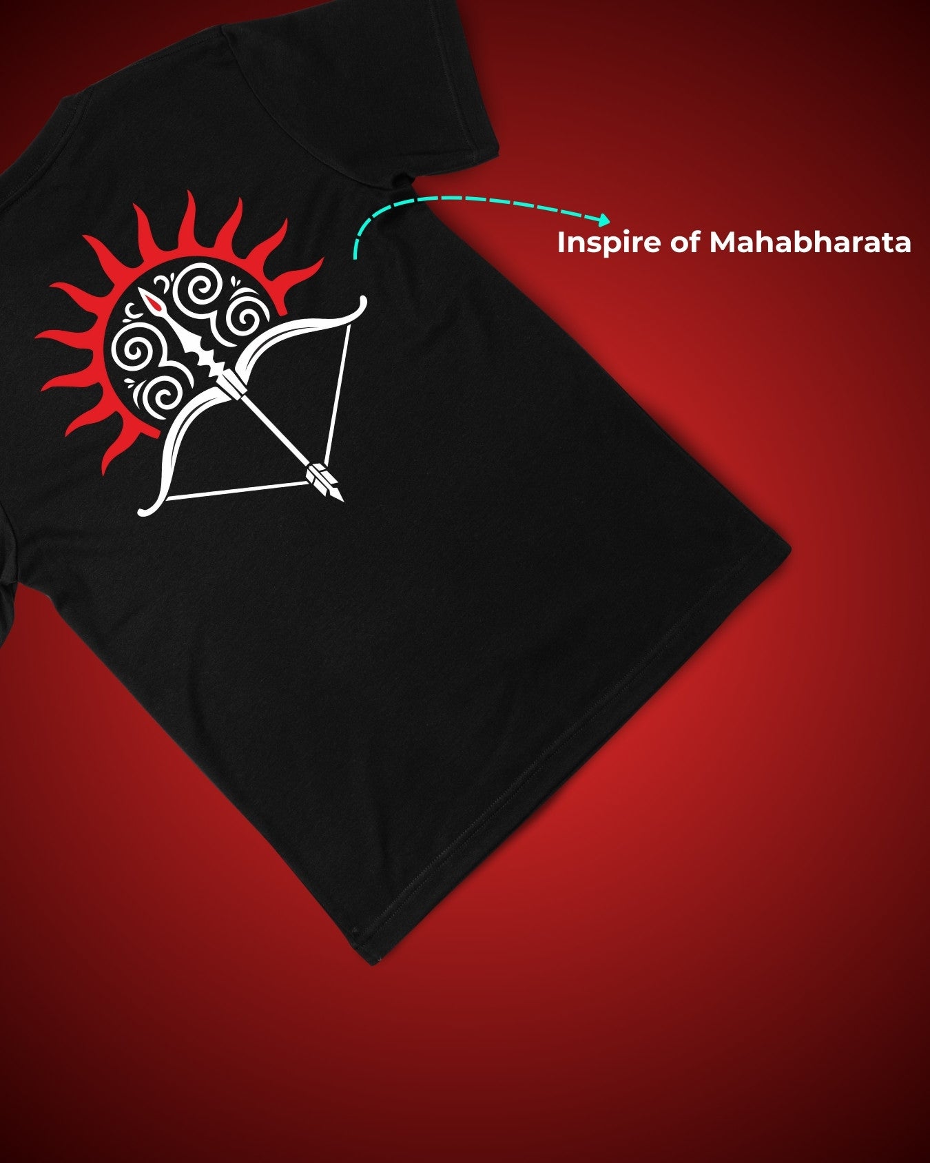Battle of Kurukshetra | T-Shirt Bold Spiritual Graphic Tee ( Black )