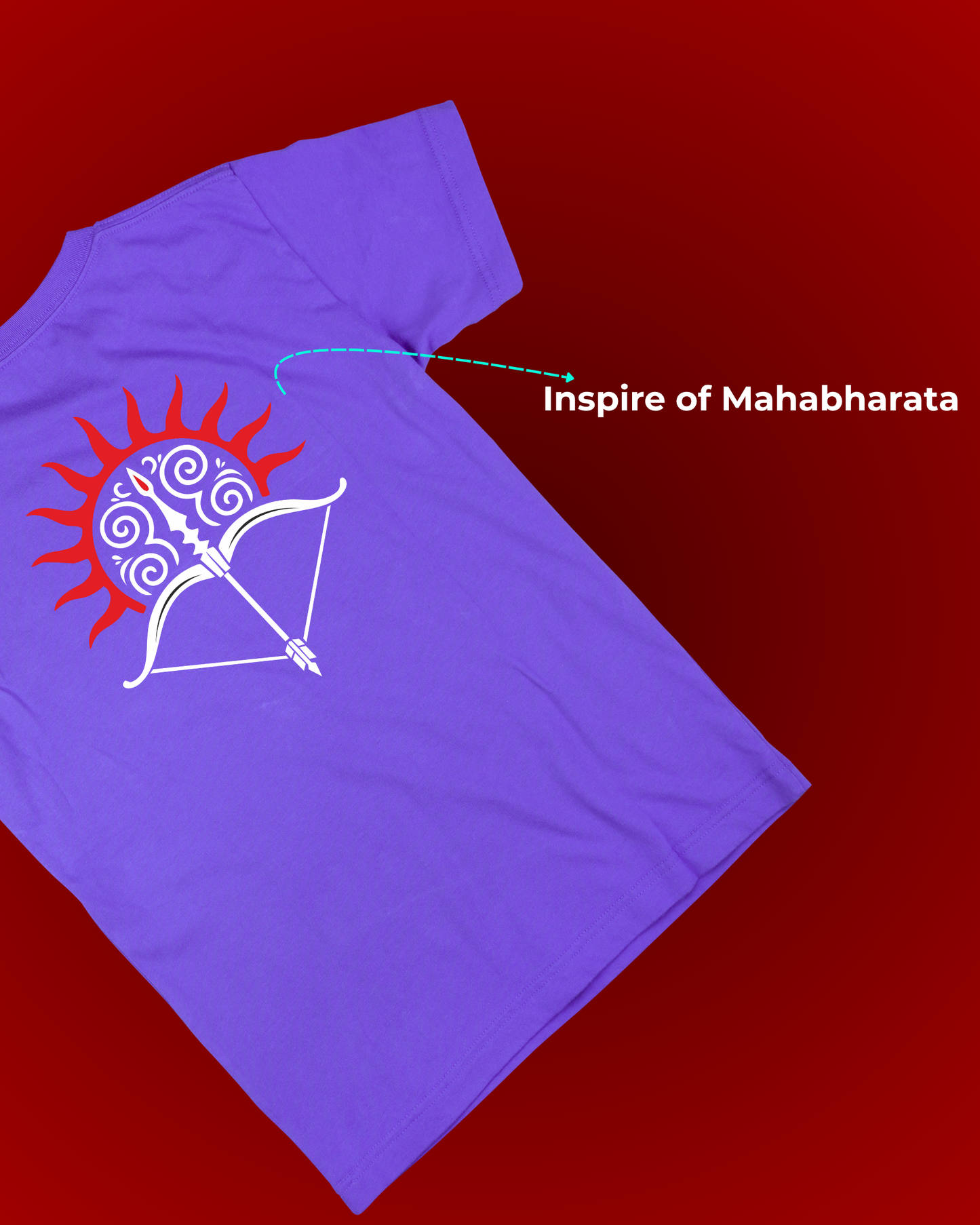 Battle of Kurukshetra | T-Shirt Bold Spiritual Graphic Tee ( Purple )