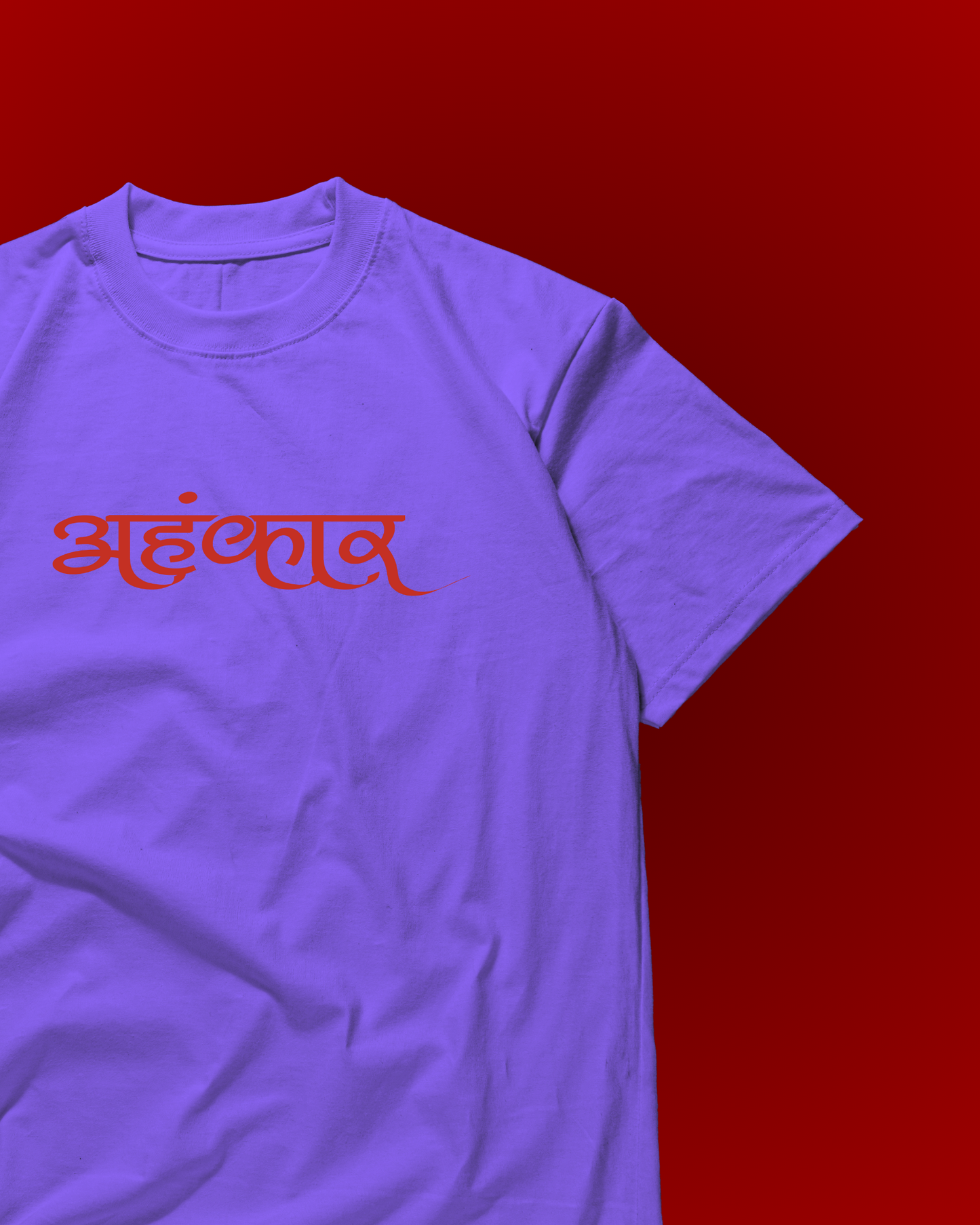 Battle of Kurukshetra | T-Shirt Bold Spiritual Graphic Tee ( Purple )
