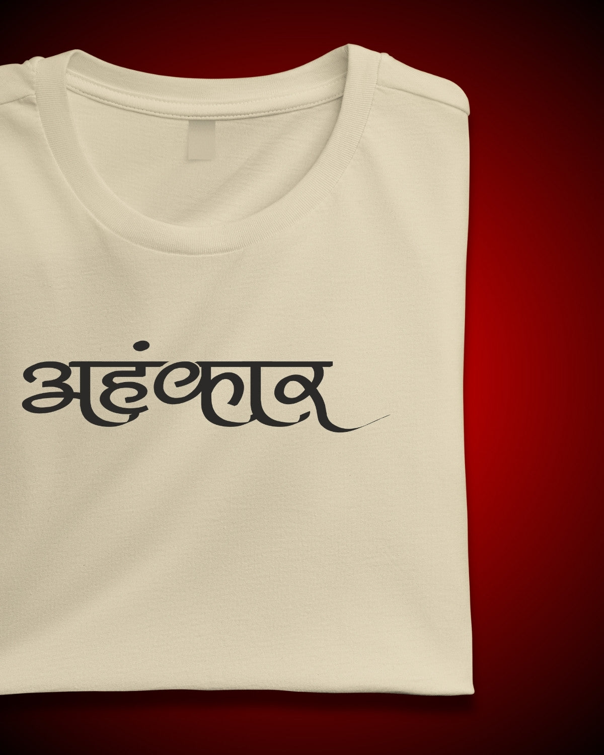 Battle of Kurukshetra | T-Shirt Bold Spiritual Graphic Tee (Beige)