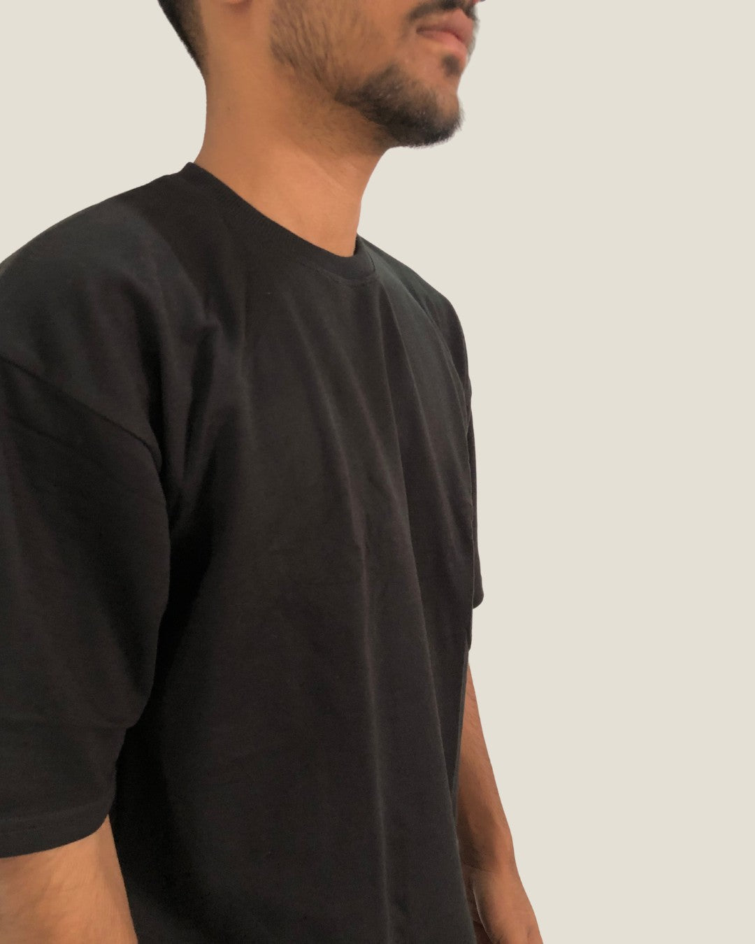 Premium Black Oversized Cotton T-Shirt for Men - ( Black Color )