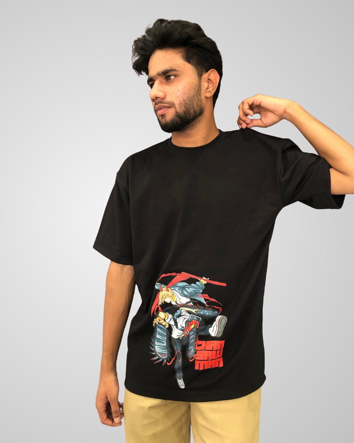 Anime T-Shirt for Men Cool Graphic Tee for Anime Fans ( Black )