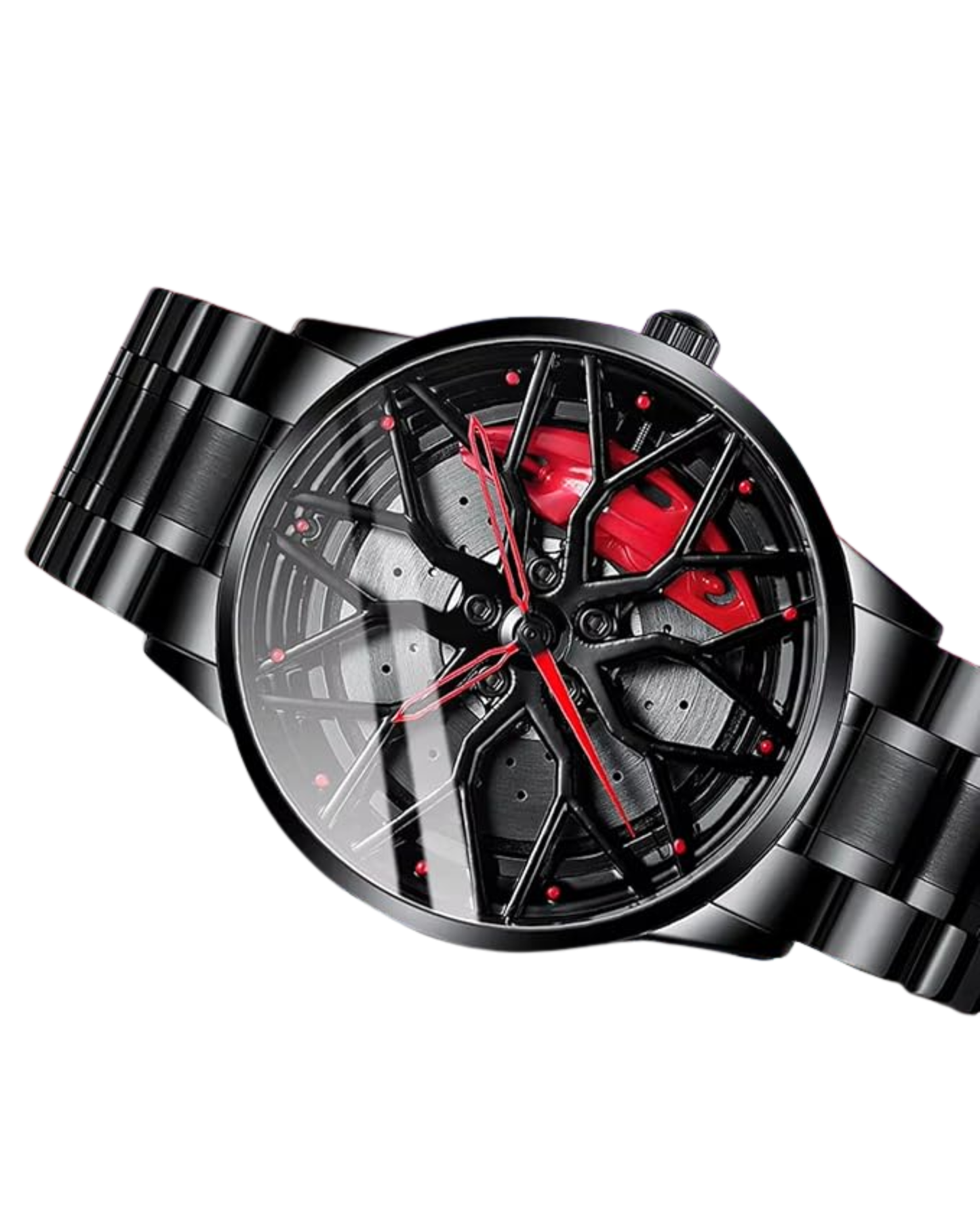 Men's Sport Quartz Watch Car Wheel Dial 360 Rotating Casual Fashion Stainless Steel Alloy Mens &Boy's Luxury Metal Gift Creative Watch