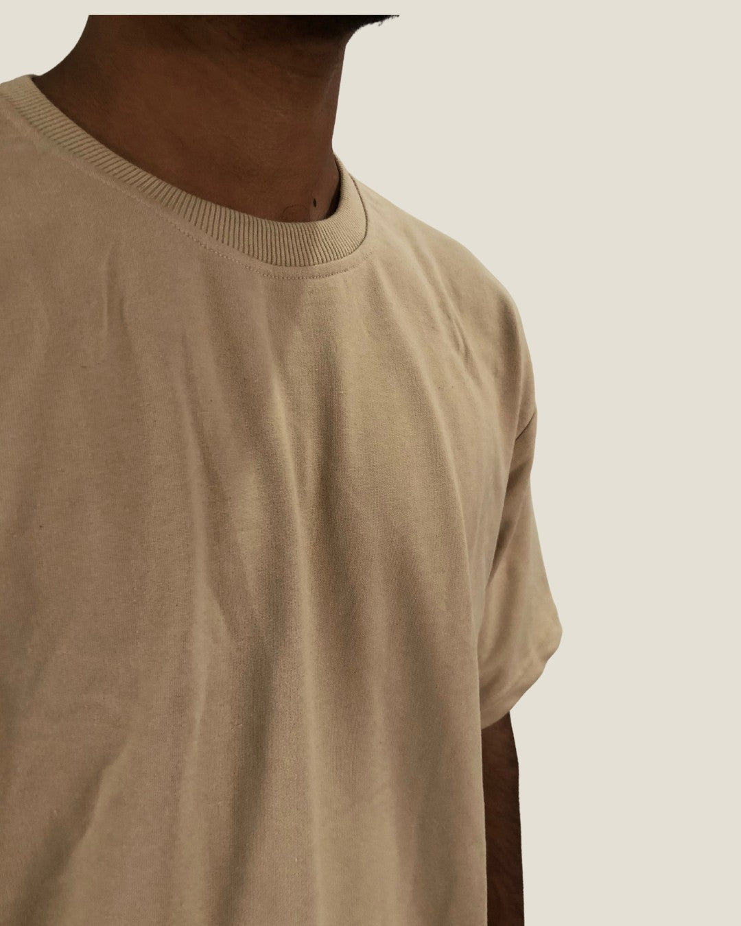 Premium Beige Oversized Cotton T-Shirt for Men – Soft & Stylish Casual Wear