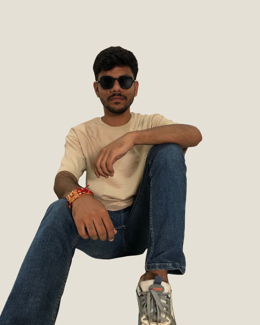 Premium Beige Oversized Cotton T-Shirt for Men – Soft & Stylish Casual Wear